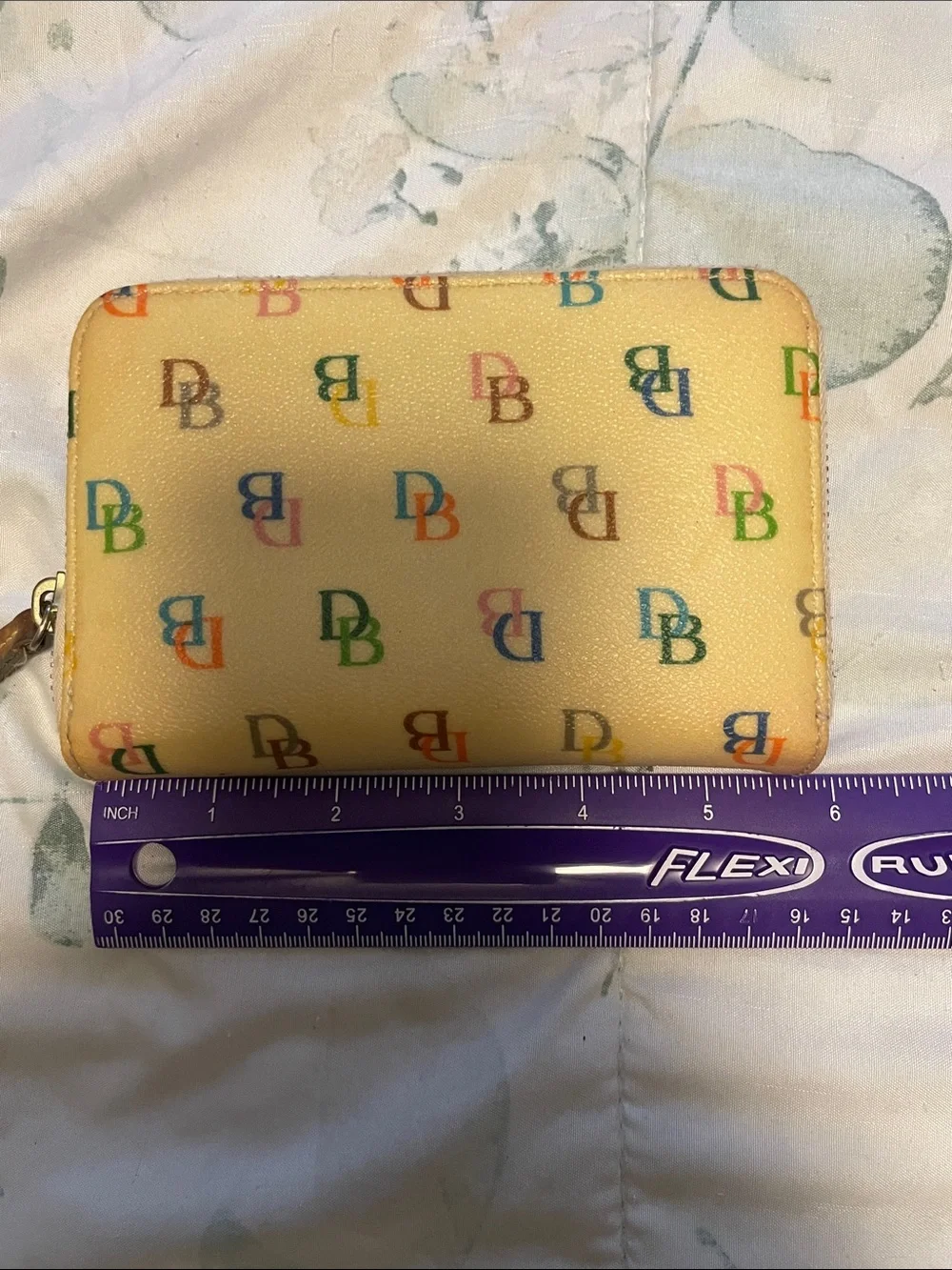 Dooney & Bourke Pastel Monogram Zip Wallet with Multi-Color DB Print